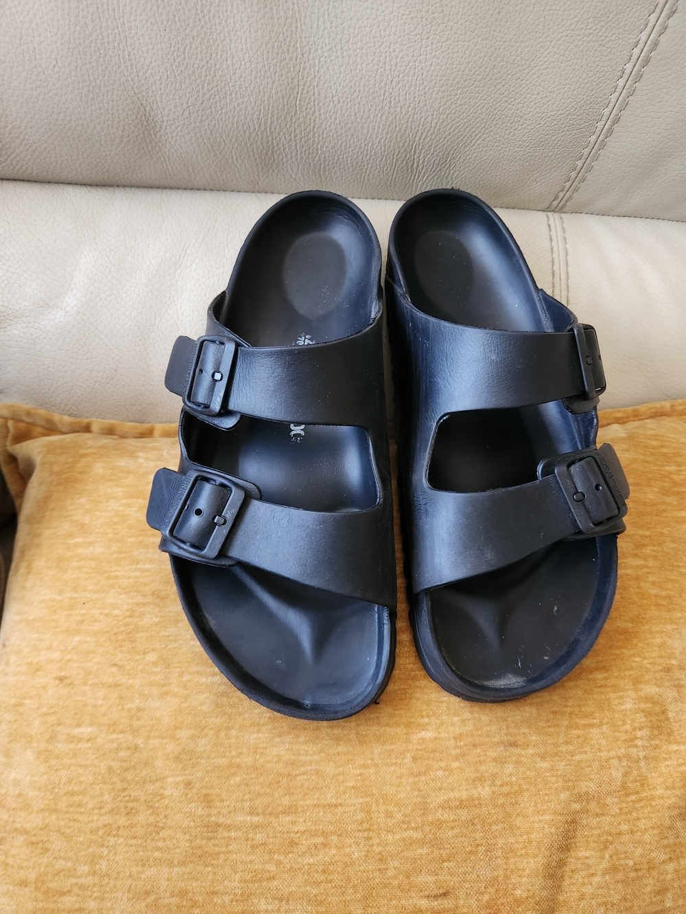 Birkenstock Black Two-Strap EVA Sandals